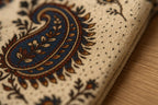 BLUENIYA 70" Round Cotton Tablecloth – Hand Block Printed Vintage Paisley