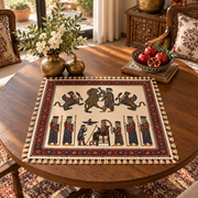 Achaemenid Inspired King & Mythical Scene Tapestry (30x30in) Hakhamanesh Tablecloch