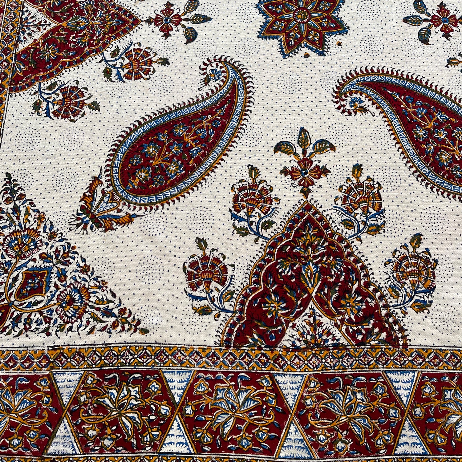 BLUENIYA Termeh Elegance – 40"x40" Handcrafted Cotton Tablecloth | Washable, Reusable, Persian Paisley Design – Small Square Coffee & Dining Table Cover