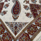 BLUENIYA Termeh Elegance – 40"x40" Handcrafted Cotton Tablecloth | Washable, Reusable, Persian Paisley Design – Small Square Coffee & Dining Table Cover