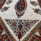 BLUENIYA Termeh Elegance – 40"x40" Handcrafted Cotton Tablecloth | Washable, Reusable, Persian Paisley Design – Small Square Coffee & Dining Table Cover