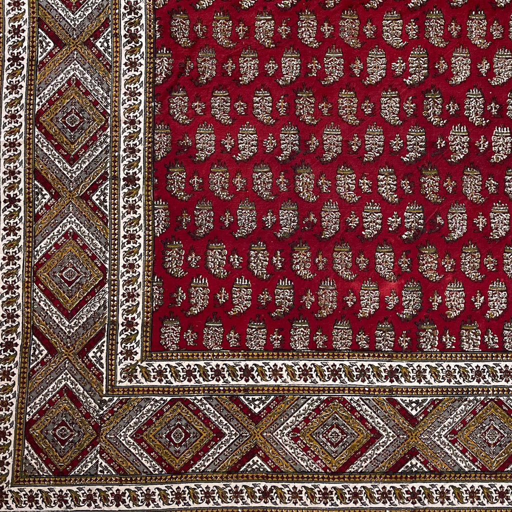 BLUENIYA Termeh Elegance – 40"x40" Handcrafted Cotton Tablecloth | Washable, Reusable, Persian Paisley Design – Small Square Coffee & Dining Table Cover