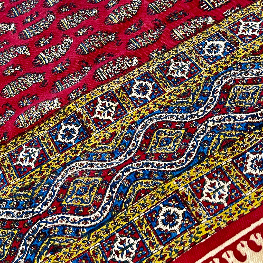 BLUENIYA Termeh Elegance – 40"x40" Handcrafted Cotton Tablecloth | Washable, Reusable, Persian Paisley Design – Small Square Coffee & Dining Table Cover