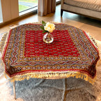 BLUENIYA Termeh Elegance – 40"x40" Handcrafted Cotton Tablecloth | Washable, Reusable, Persian Paisley Design – Small Square Coffee & Dining Table Cover