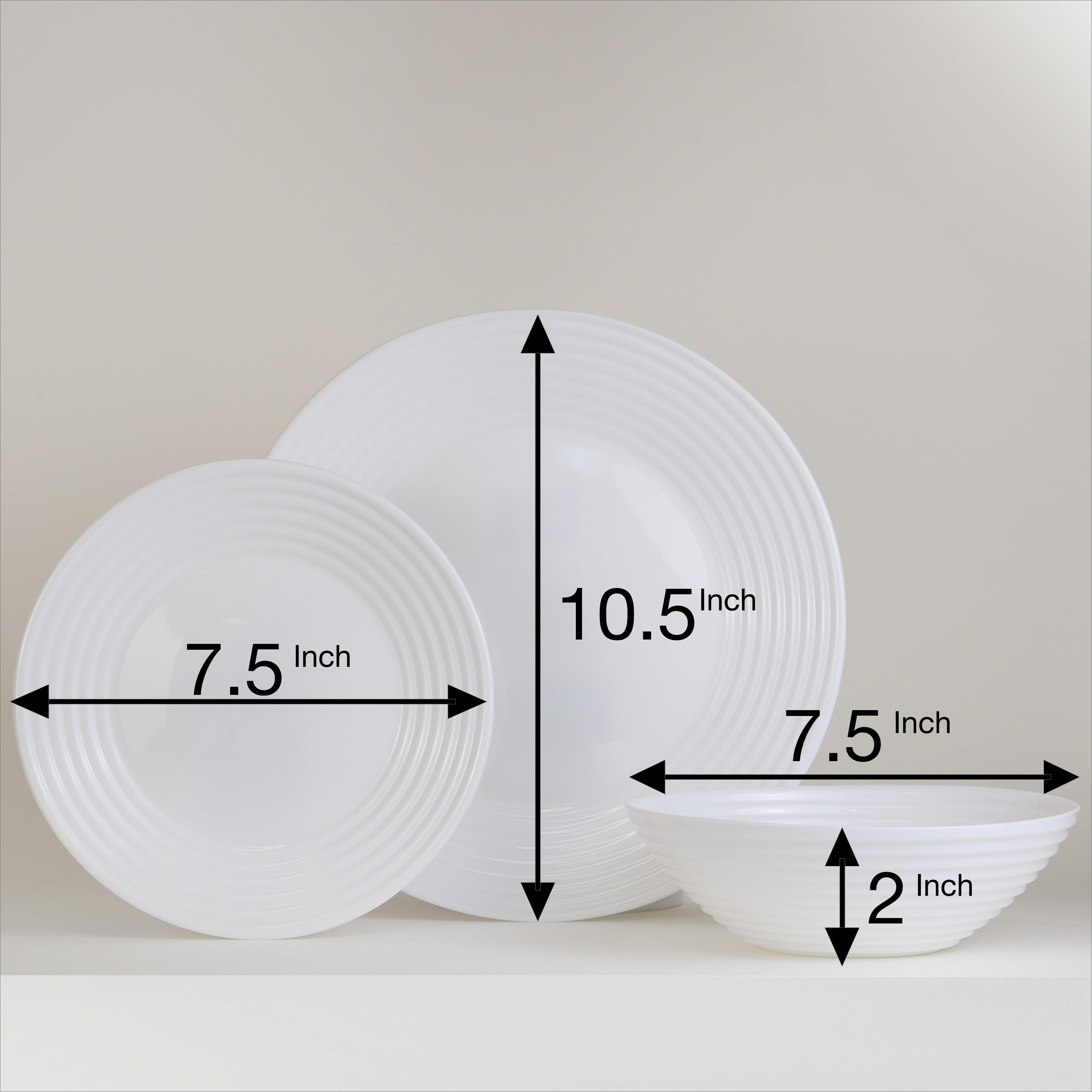 Tempered Opal 12 piece Dinner Set,Circles