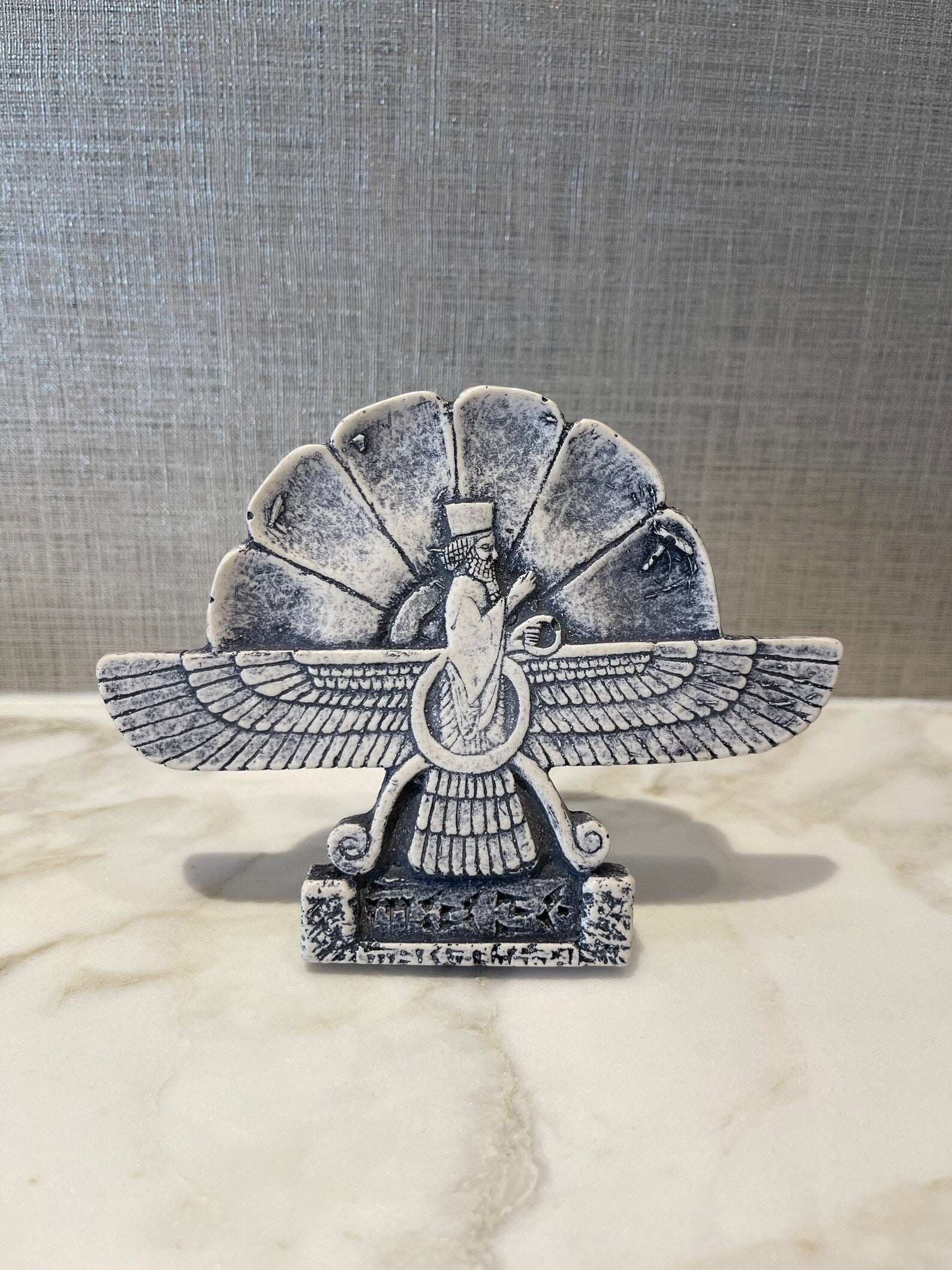 Faravahar Statue | Zoroastrian Ahura Mazda Figurine | Ancient Spiritual Decor | Unique Vintage Home Decor Gift