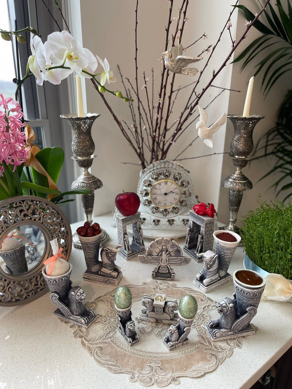 9-Piece Haft Seen Statue Set: Ancient Persian Nowruz Decor