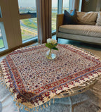 BLUENIYA Termeh Elegance – 40"x40" Handcrafted Cotton Tablecloth | Washable, Reusable, Persian Paisley Design – Small Square Coffee & Dining Table Cover