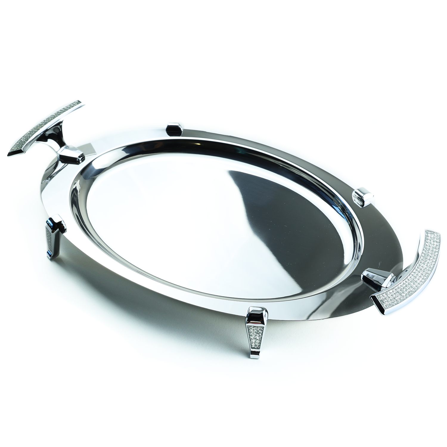 Oval silver tray 375X225mm - 14x8 Inch