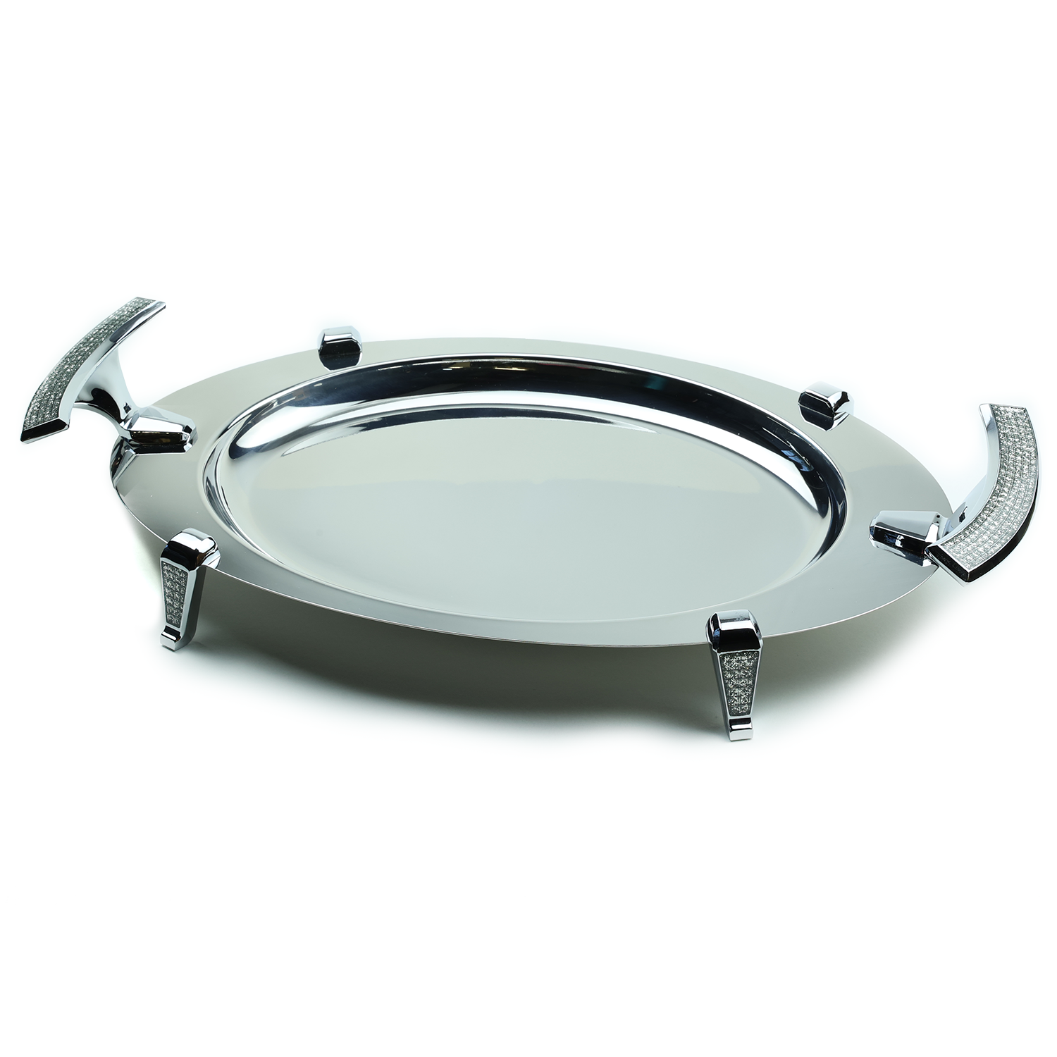 Oval silver tray 375X225mm - 14x8 Inch